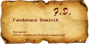 Fandunace Dominik névjegykártya